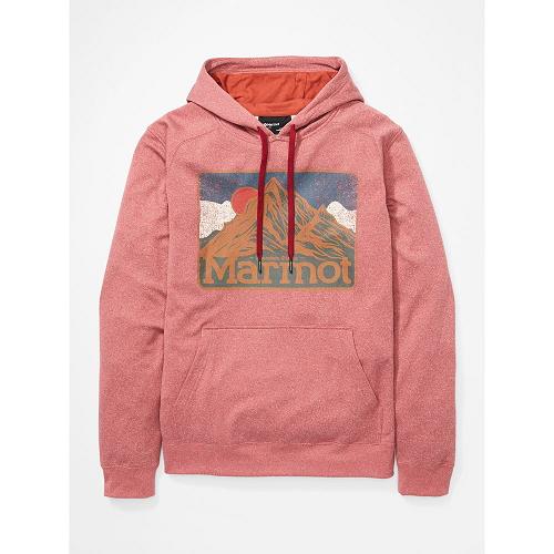 Marmot Clothes Dark Red NZ - Mountain Peaks Hoodies Mens NZ2593067